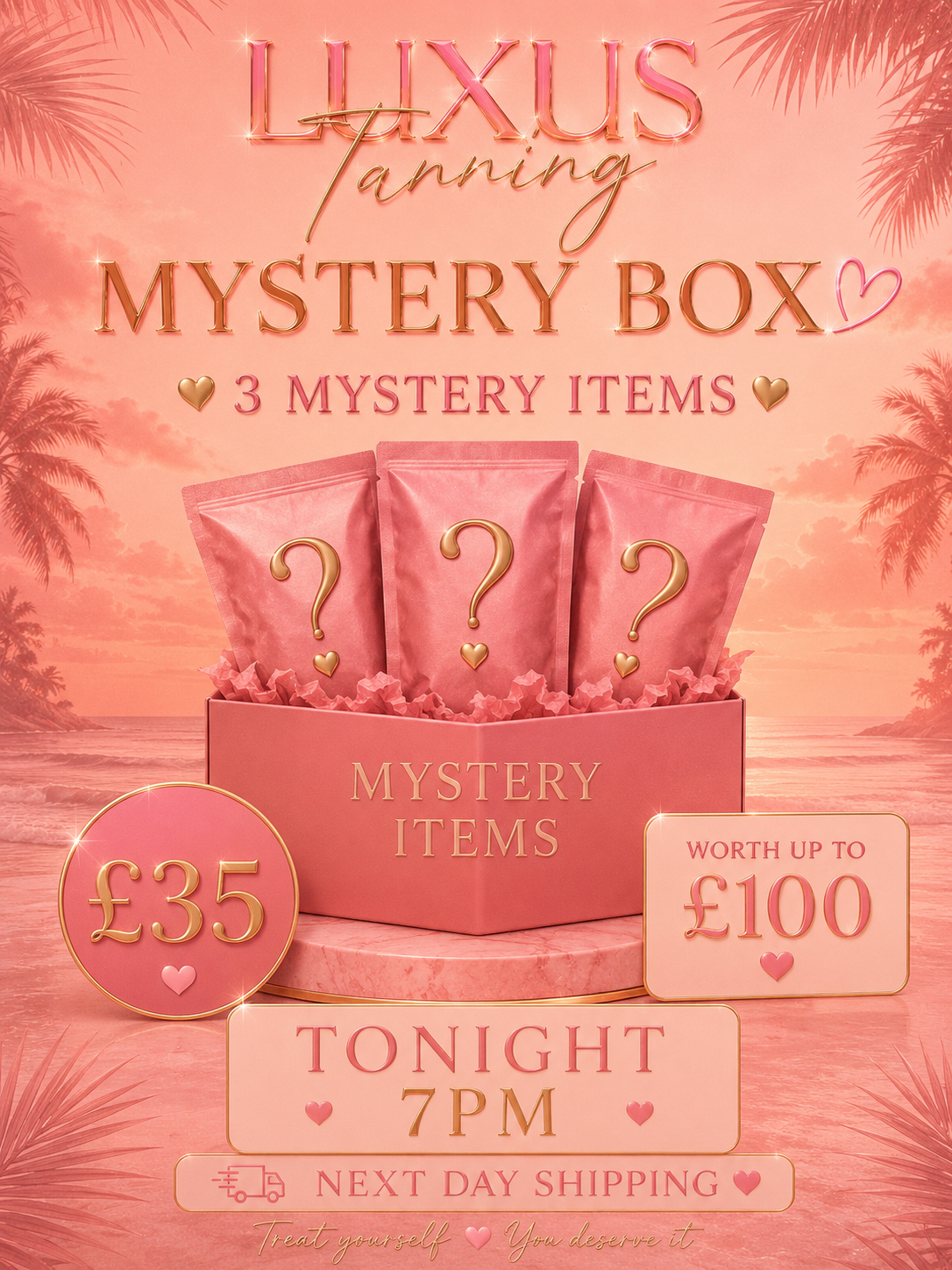 Tanning mystery box 3 item